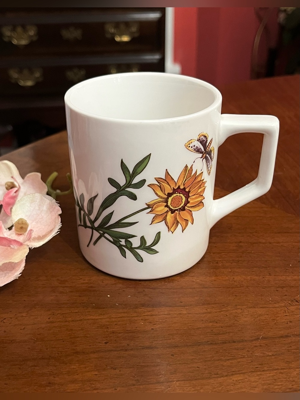 Vintage BIA Cordon Bleu "Caroline" Botanical Collection Mug, 1980-90s